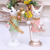 Scepter Trumpet Design Rabbit Statue Ornament Resin Crafts Animal Sculpture  Party Gifts