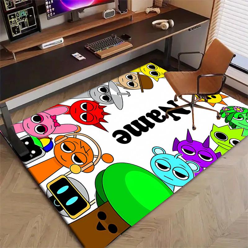 Custom SPRUNKI Mat Personalized Name, Polyester Washable Indoor Entryway Rug, Gift for Christmas, Easter, Thanksgiving Day