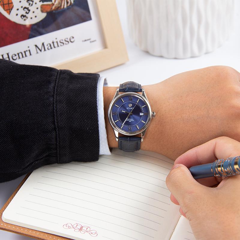 Start Модные мужские часы, швейцарские импортные кварцевые мужские часы со светящимся римским циферблатом и функцией даты