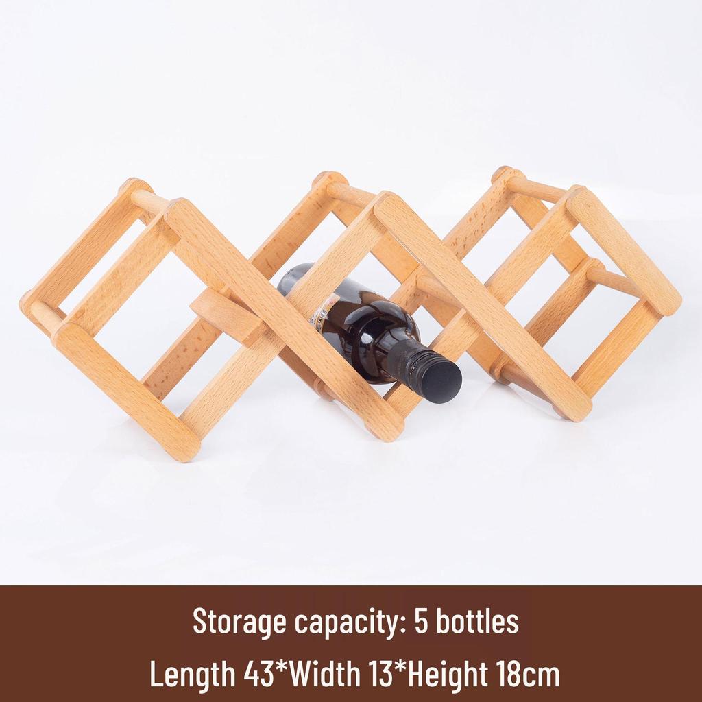 Beech Wood Anti-Shake Red Wine Rack Ornament for Bottle Storage
