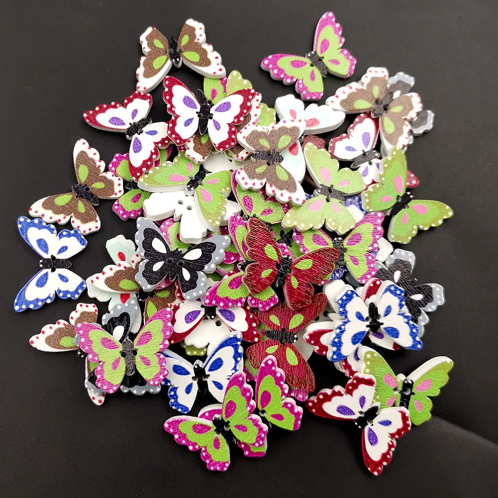 DIY Paradise 50 шт. форма бабочки 2 отверстия деревянные пуговицы швейные аксессуары декор для скрапбукинга