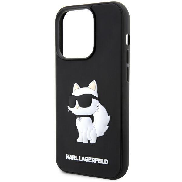 Etui do iPhone 14 Pro Karl Lagerfeld Rubber Choupette 3D Czarny
