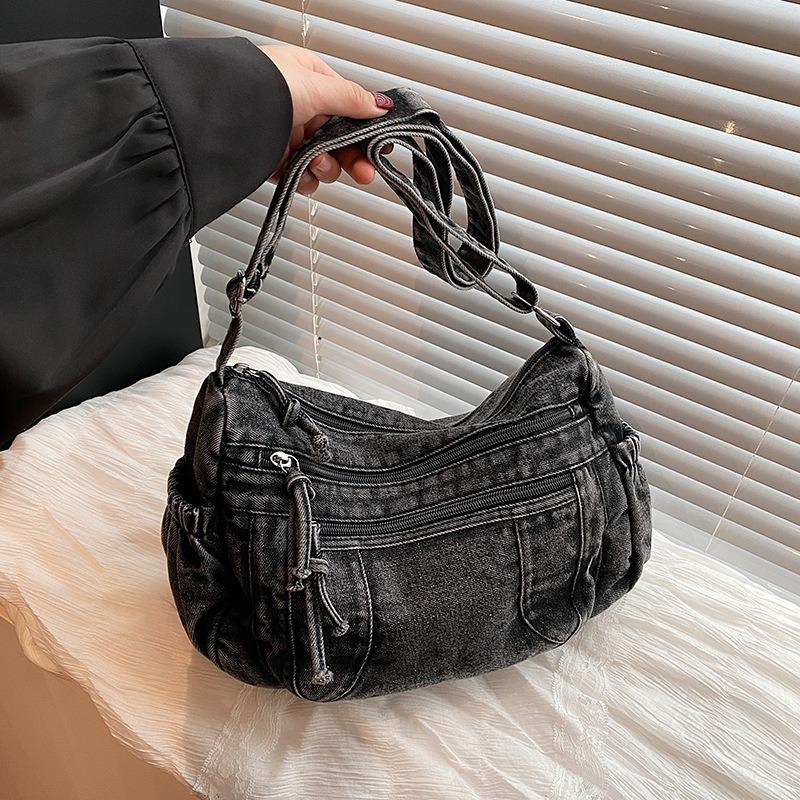 Джинсовая сумка женская новая модная сумка-тоут для поездок на работу, повседневная сумка-мессенджер большой вместимости, студенческая сумка для занятий