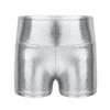 Kids Girls Metallic Shiny Gymnastic Dance Shorts Sports Bottoms Ballet Activewear Shorts