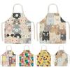 Beautiful Cartoon Cat Model Kitchen Apron, No Anti -activated Sleeve Ladies Bib To Clean the Kitchen and Bib, the House Pod