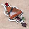 Pendant Designer Jasper GarnetGemstone Valentine'Day Silver Jewelry 2.25"