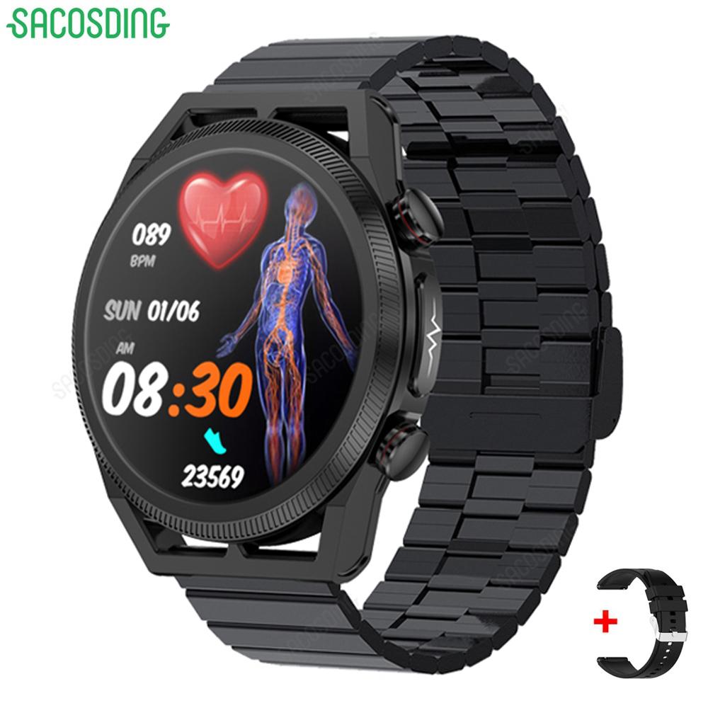 SACOSDING кровяное давление умные часы мужские ЭКГ + ППГ + ВСР Bluetooth вызов кислорода в крови монитор артериального давления женские спортивные умные часы