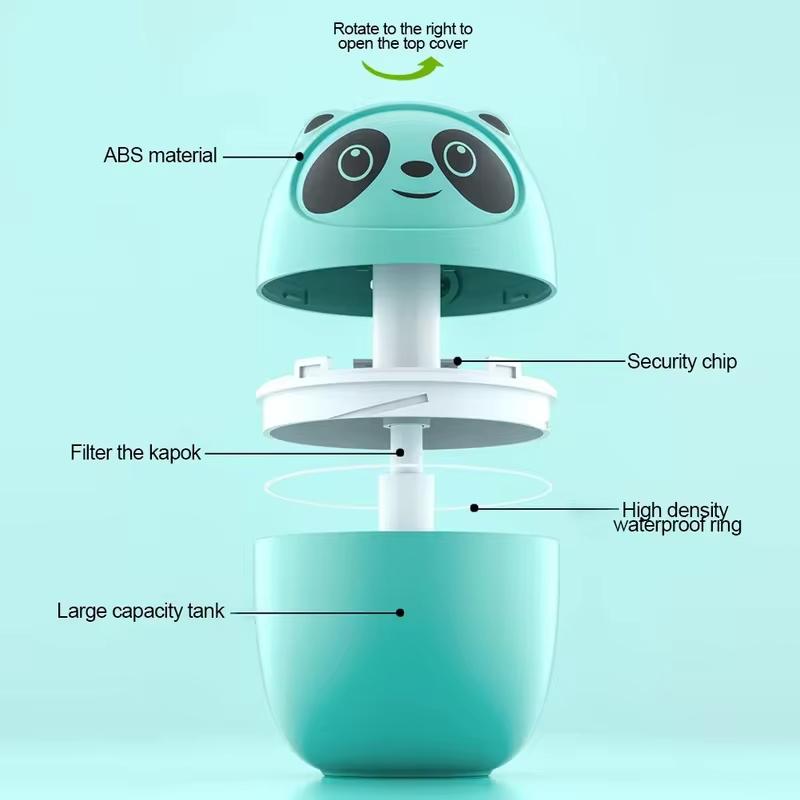 Mini Air Humidifier Cute Panda Aroma Oil Diffuser With Night Light USB Chargeable Cool Mist Sprayer Plants Purifier Humificador