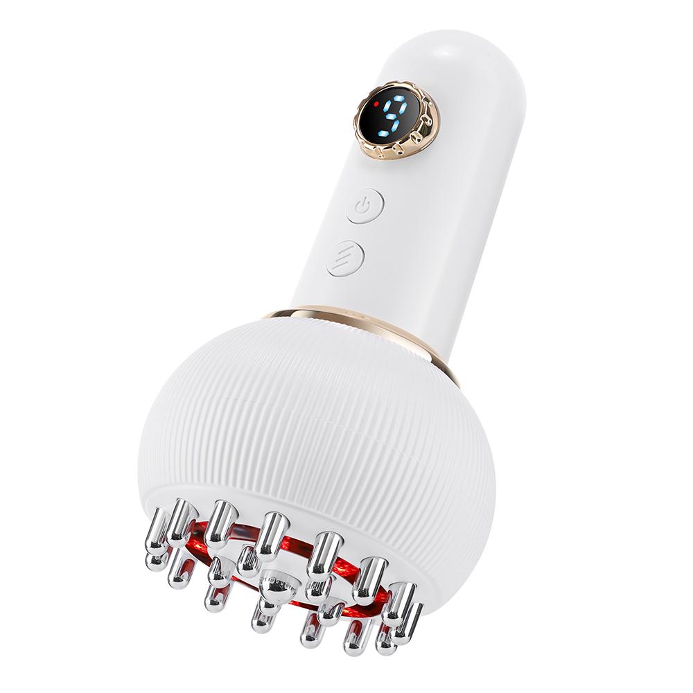 Электрическая меридианная щетка с 9 скоростями, массажер для тела с функцией скребка Гуа Ша, микротоками и горячим компрессом для похудения и расслабления тела