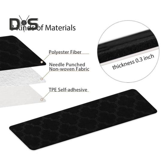 Non-Slip Stair Mat Self-adhesive Strong Adhesion Easy Installation No Cutting Reusable Different Embossing Stair Floor Treads Washable Dorm Home