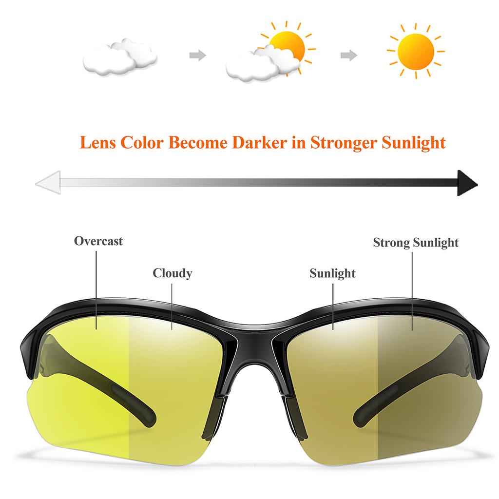 Night Vision Photochromic Sunglasses For Men and Women Outdoor Sports Cycling Running Eyewear Classic Goggles 7