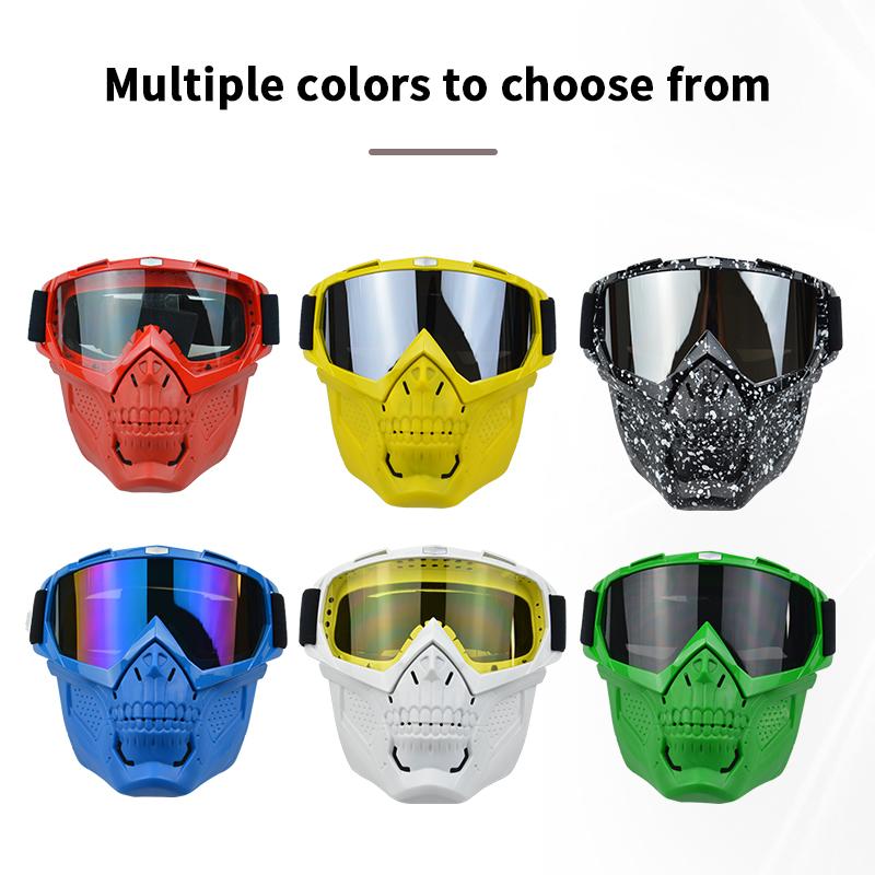 Anlorr Motorcycle Goggles Windproof Tactical Mask Dustproof Goggles With Face Protection Shield Mask