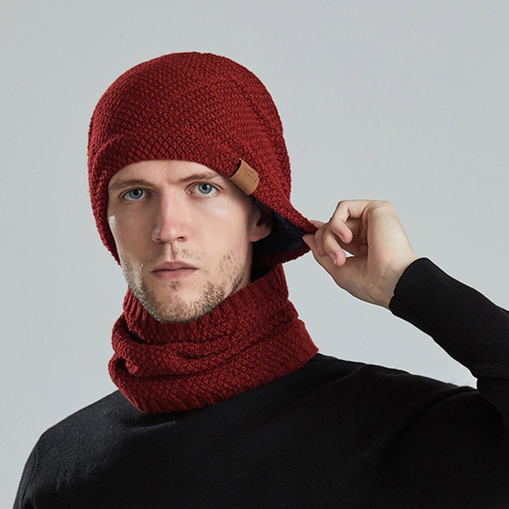 Уличная теплая зимняя вязаная шапка и шарф, стильная вязаная шапка для мужчин и женщин