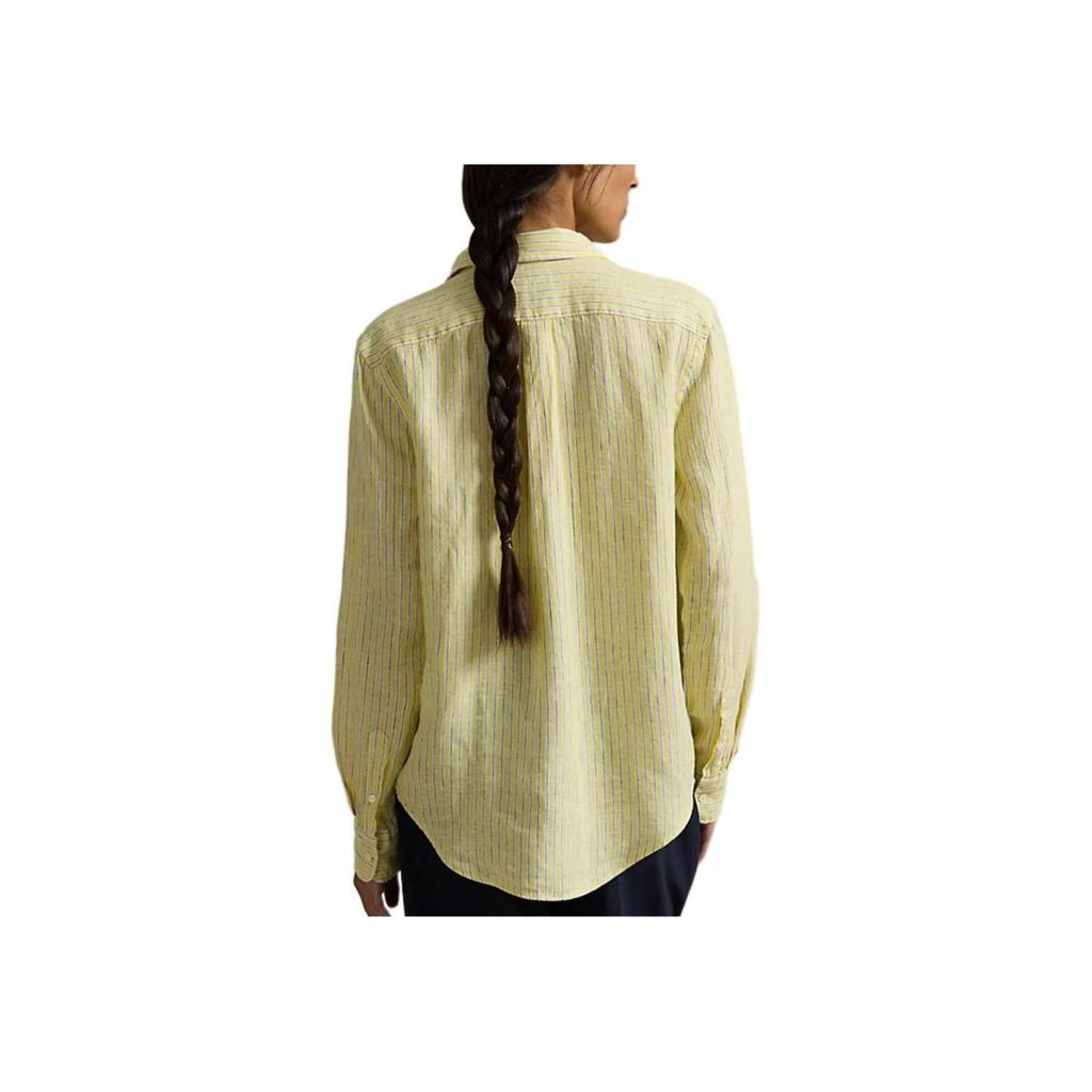 Polo Ralph Lauren Классический крой В полоску Льняная рубашка Женские топы 211A96158-002