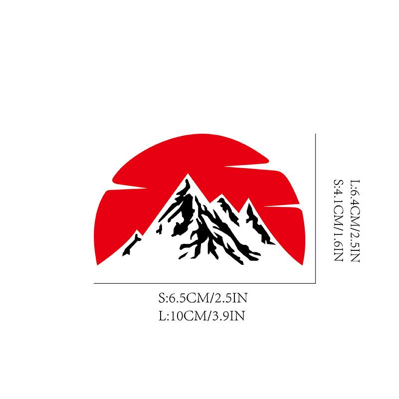 Red Sun Mountain Car Stickers Waterproof for Body Windshield Window Trunk Vinyl Refit Decals Durable Decoration Auto Accessories