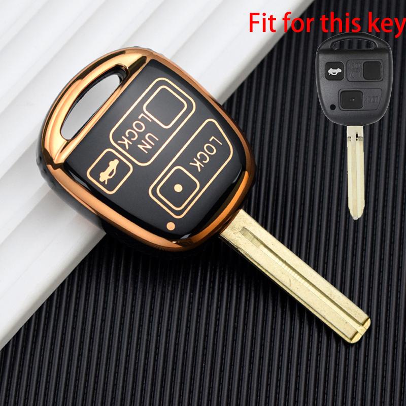 Чехол для ключей от машины с 2 3 кнопками, брелок для Lexus RX 330 Is200 для Toyota Avensis Yaris Camry 30 RAV4 Land Cruiser 120 Prado Corolla Land Cruiser