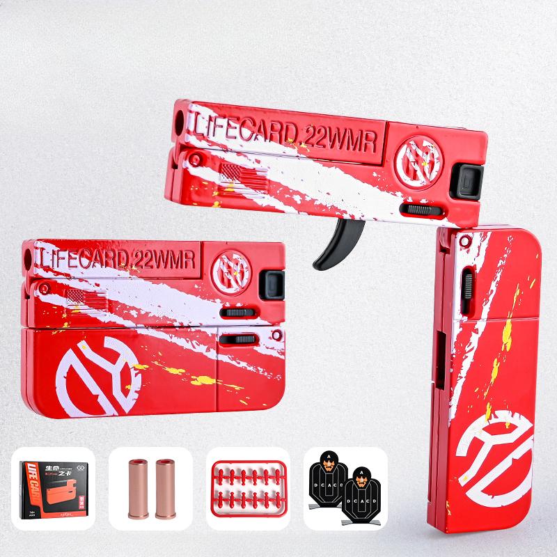 2.0 Улучшенная складная пистолет-игрушка из сплава Lifecard, бластер с мягкими пулями, модель пистолета для стрельбы, подарки на день рождения для взрослых, детей, мальчиков