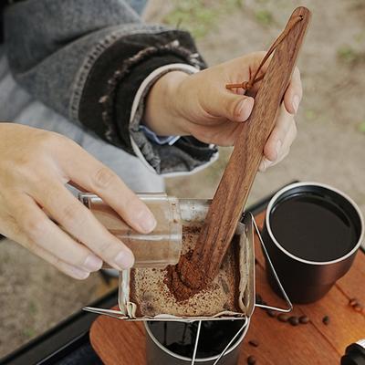 Кофейная мешалка из черного ореха с длинной ручкой, для кемпинга на открытом воздухе, для перемешивания кофе, приготовленного методом пуровер, портативная, прочная деревянная палочка-миксер, кофейные аксессуары