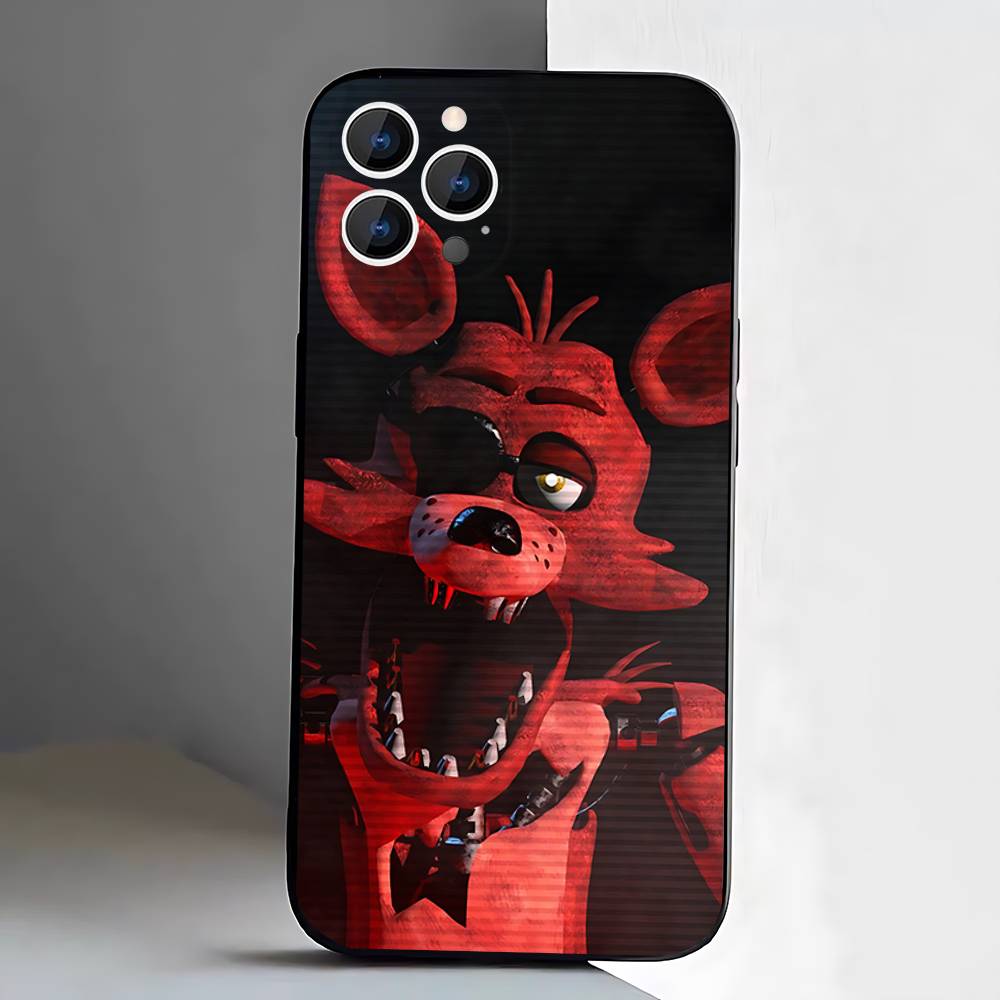 Чехол для телефона Five-Nights-At-Freddys F-Fnaf для iPhone 17,16,15,14,13,12,11,Pro,XS,Max,XR,Plus,E,SE4,Mini Черный Мягкий Чехол
