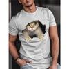 3D Kitten Print Men's Fashion T-shirt Urban Everyday Casual Men's T-shirt Outdoor Street Men's Short Sleeve Summer Men's Top