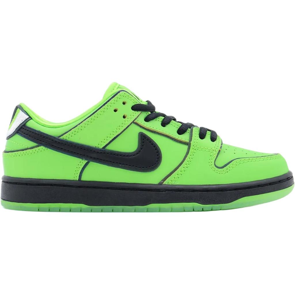 The Powerpuff Girls x Nike Dunk Low Pro SB QS PS Кроссовки детские Зеленый Злой-Зеленый Черный FZ8832-300
