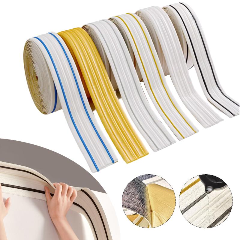 9M 3D Foam Wall Edge Strip Stickers Self-adhesive Corner Waist Line Background Wall Sticker Waterproof Decor Trim Line Skirting
