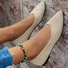 Fashion New Women Flats Pointed Toe Shoes Office Boat Solid Color Knitted Slip On Loafers Casual Ballet Sneakers Women Zapatos De Mujer