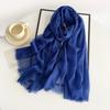 Blue Scarf Elegant Woman Chiffon Shawl Cotton Scarf Women Red Burgundy Scarf Scarves for Ladies XWJ09