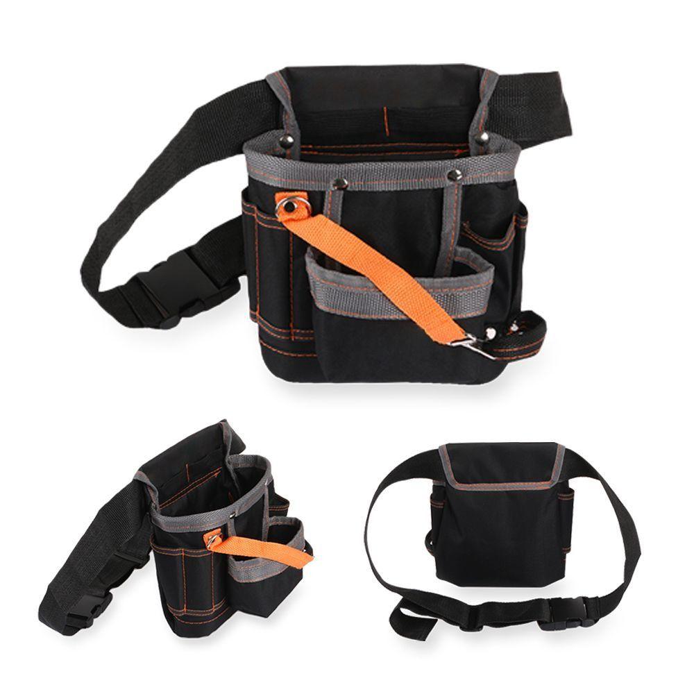 Belt Waist Pack with 8 Pockets Electrician Tools Bag Instrument Pouch Oxford Cloth Toolkit