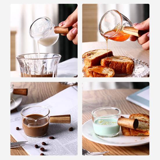 Yousheng молочная чашка нескользящая антитрещина со шкалой с деревянной ручкой носик мерный стакан для дома