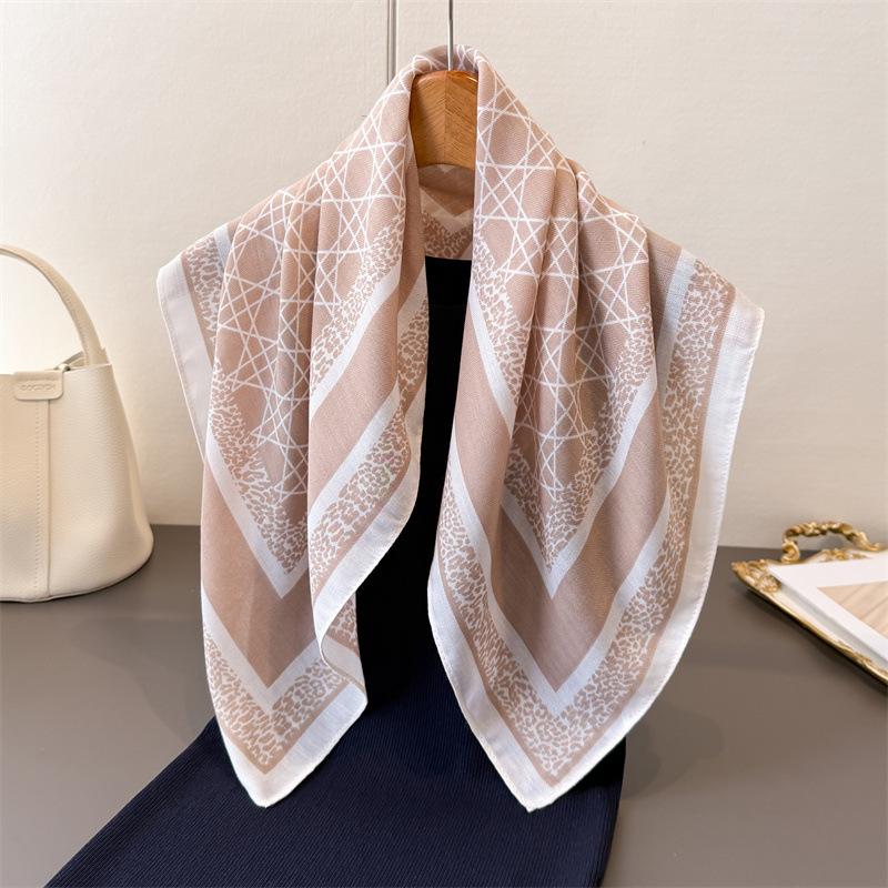 Горошек Стиль Елочка Узор Хлопок И Лен Маленький Квадратный Шарф Шелковый Шарф Имитация Бархата Головной Платок Шаль Шарф для Защиты от Солнца Женский Шарф