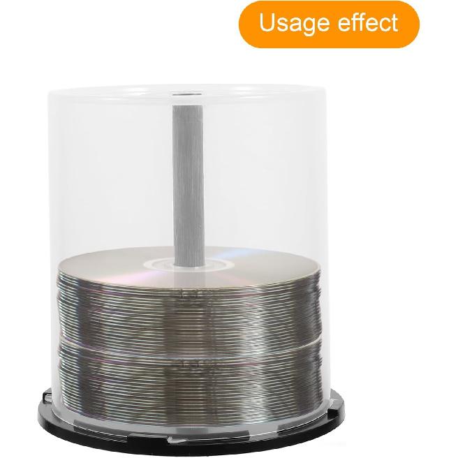 Luxshiny Коробка-шпиндель для тортов CD/DVD, 4 шт., пластиковое пустое ведро для хранения DVD, переносной кейс для носителей DVD, кошелек для CD, держатель на 100 дисков DVD