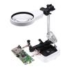 LED Light Helping Hands Magnifier Station 3.5X 5.25X Magnifying Glass Soldering with Clamp & Alligator Clips Desktop