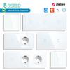 BSEED Zigbee 1/2/3-клавишные сенсорные умные выключатели с обычной EU розеткой Управление через приложение Tuya Smart Life Alexa Версия без нейтрали