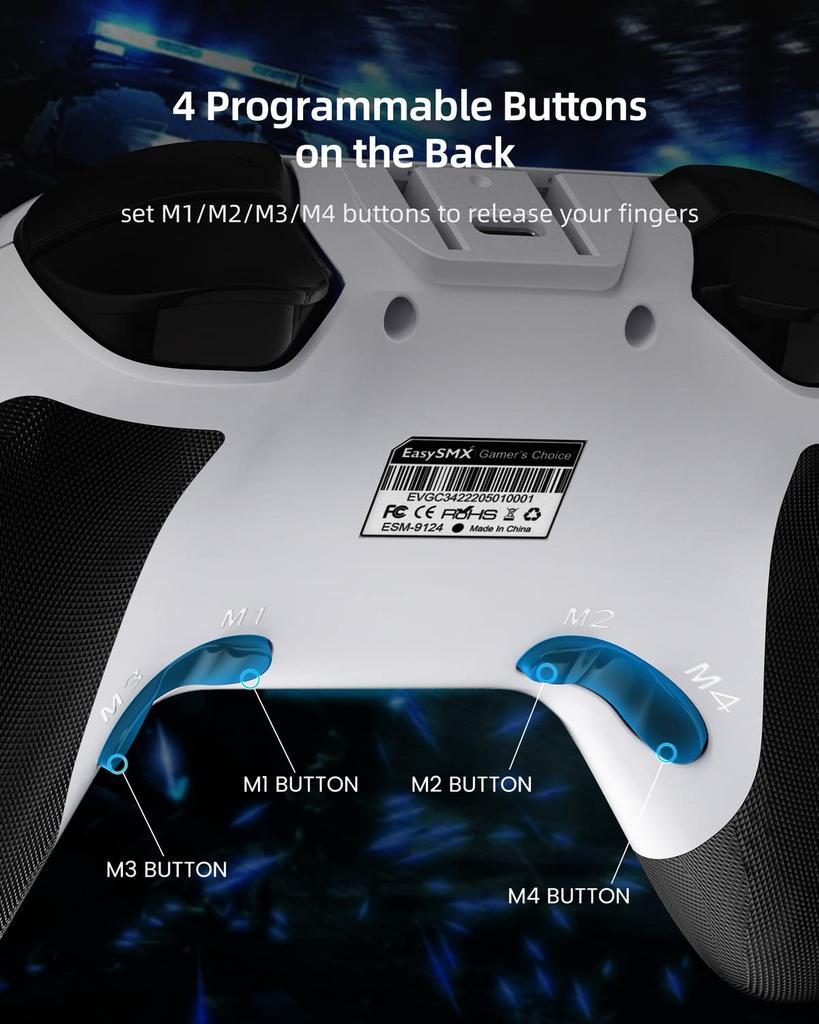 Беспроводной контроллер EasySMX Switch, совместимый с программируемой кнопкой Nintendo Vibration Switch/Lite/OLED Android/IOS/ПК (белый)