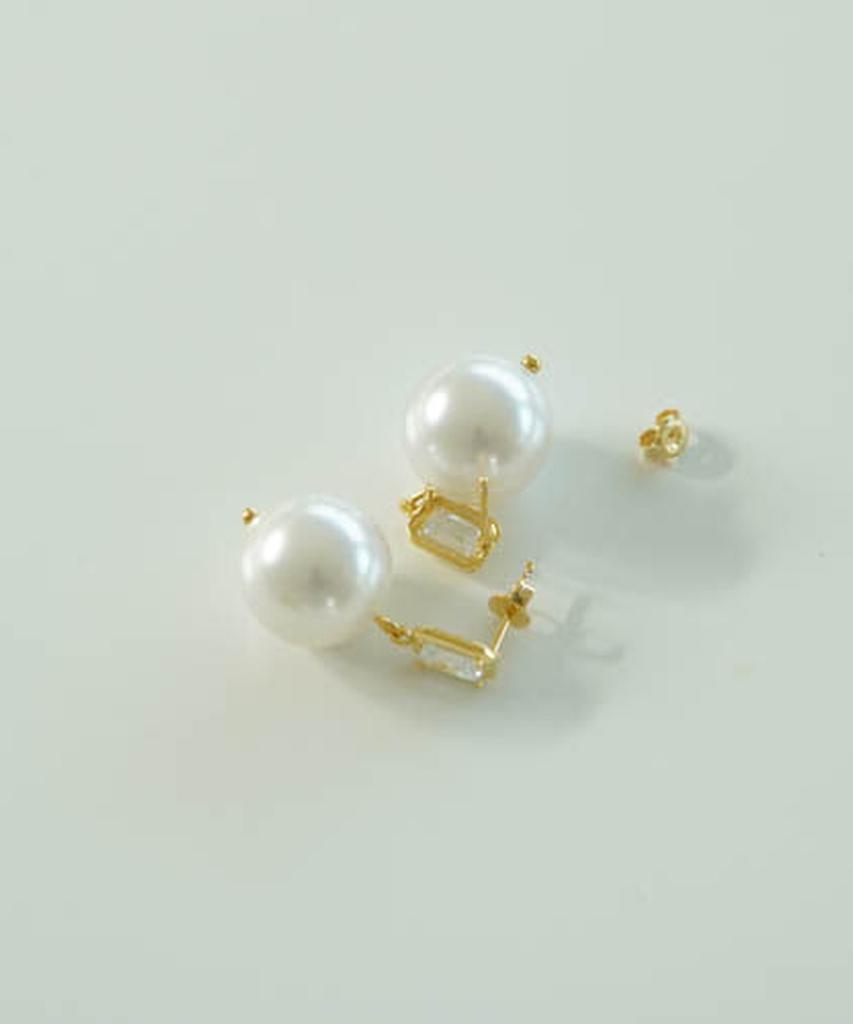 Серебряные серьги Alleun 925 пробы, кубический квадрат, массивный подвес, крупная жемчужина