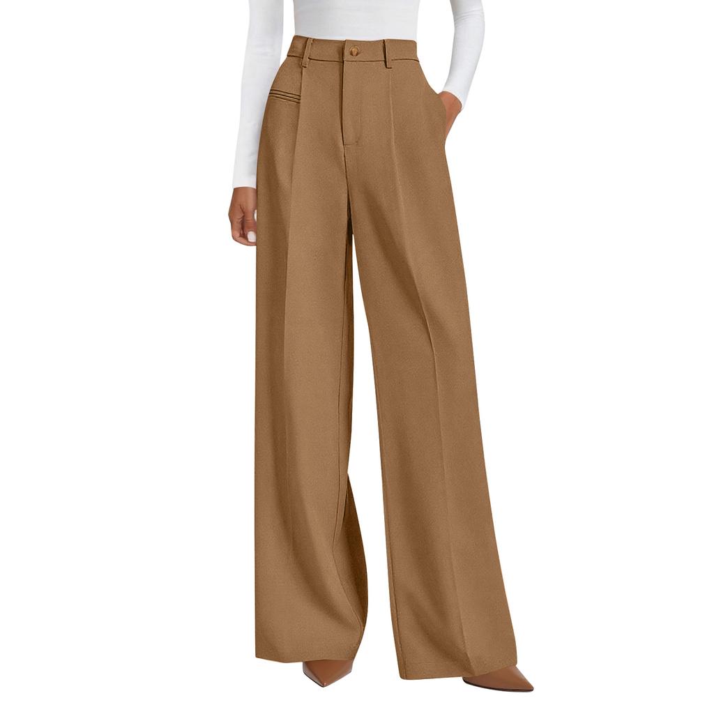 Women's Wide-leg Pants, Business Casual Flowing Wide-leg Pants, High-waisted Casual Pants