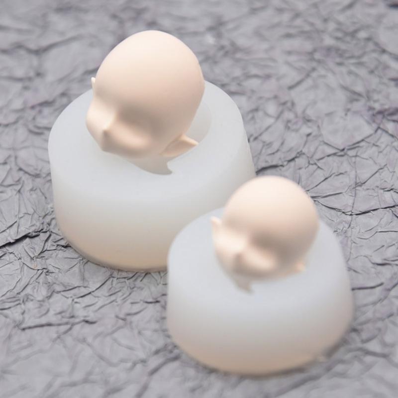 BJD Форма для лица человека OB11 Мягкая керамика Q-версия Счастливые закрытые глаза Сверхлегкая глина Мастика Силиконовая форма 4.5см 6см