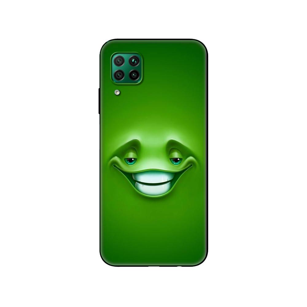 Black Tpu Case For Huawei P30 Lite P30 Pro P40 Case For Huawei P40 LITE E P Smart 2020 Case Cover Funny Face