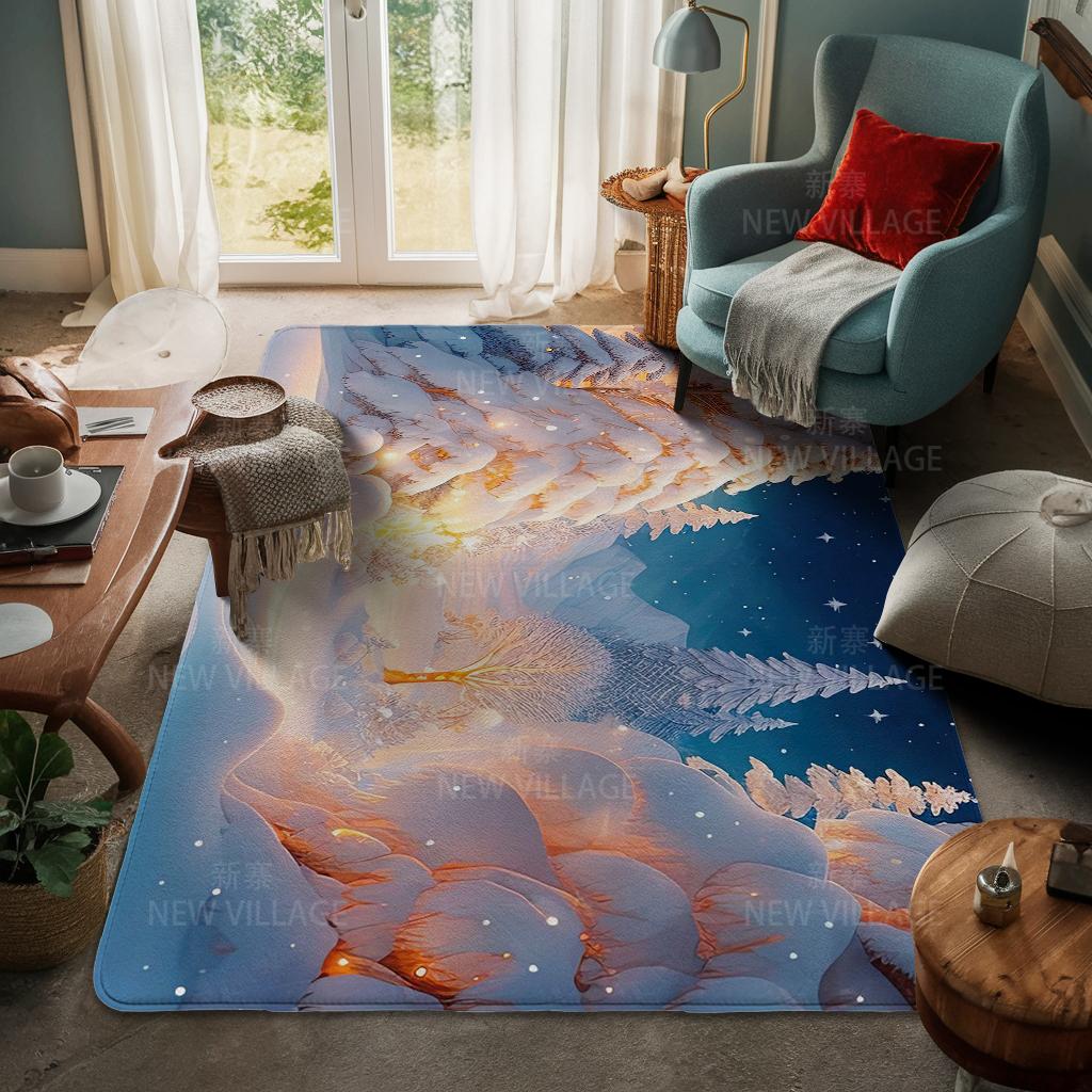 Ковер у входа в дом Домашний коврик у двери Гостиная Ванная Комната Ноги ванная комната Нескользящие коврики с водопоглощением для ванной Счастливого Рождества зима