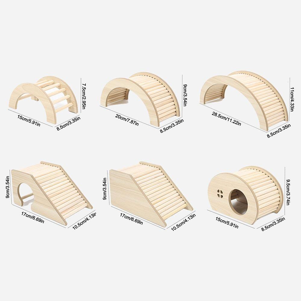 with Hiding Hole Hamster House Smooth Hamster Wooden Bridge for Guinea Pigs Rats Small Animals