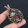 Crazy Lace Agate Gemstone Pure Copper Wire Wrapped Handmade Jewelry Pendant For Her