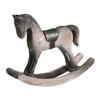 Wooden Rocking Horse Figurine Vintage Wood Carving Pony Statue Sculpture Home Office Desktop Decoration Ornament