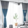 Шторы «гусиные лапки» для спальни, затемняющие гостиную, двойные открытые домашние эркеры, сплошной цвет, карниз для штор