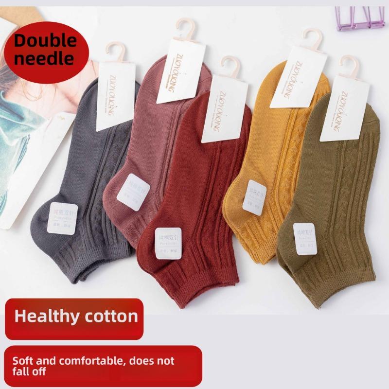 5 пар летних женских коротких носков-лодочек с низким верхом