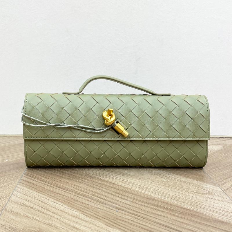 Новая плетеная сумка ручной работы, длинная сумка для ужина из коровьей кожи, высококачественная горизонтальная сумка-багет