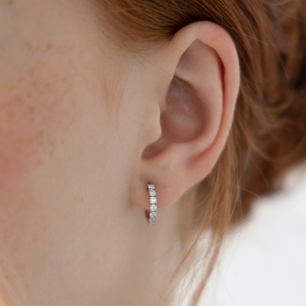 (Silver 925) Daily Shine Hoop Earrings Ec3224