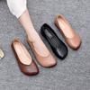 Women Soft Bottom Flat Shoes Vintage Leather Shoes Spring Autumn Comfortable Shallow Mouth Walking Shoes 2024 New Slip On Loafes
