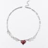 Ins Millennium Dark Red Drip Oil Necklace with Exaggerated Design, Claw Splicing, Love Clavicle Chain