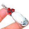 Natural Tree Agate, Garnet Gemstone 925 Sterling Silver Pendant 2.25" s5E63